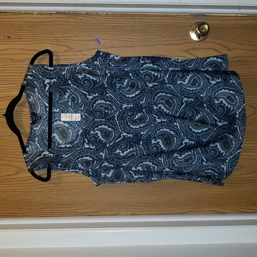 Talbots Shades Of Teal Paisley Blouse